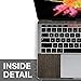 SOJITEK Brown Wood Texture 4 in 1 Full Size 360° Protector Skin Decals Sticker MacBook Pro 13 Inch 2016 to 2019 Model with Without Touch Bar ID A1706 A1708 A1989 Black Keyboard Cover