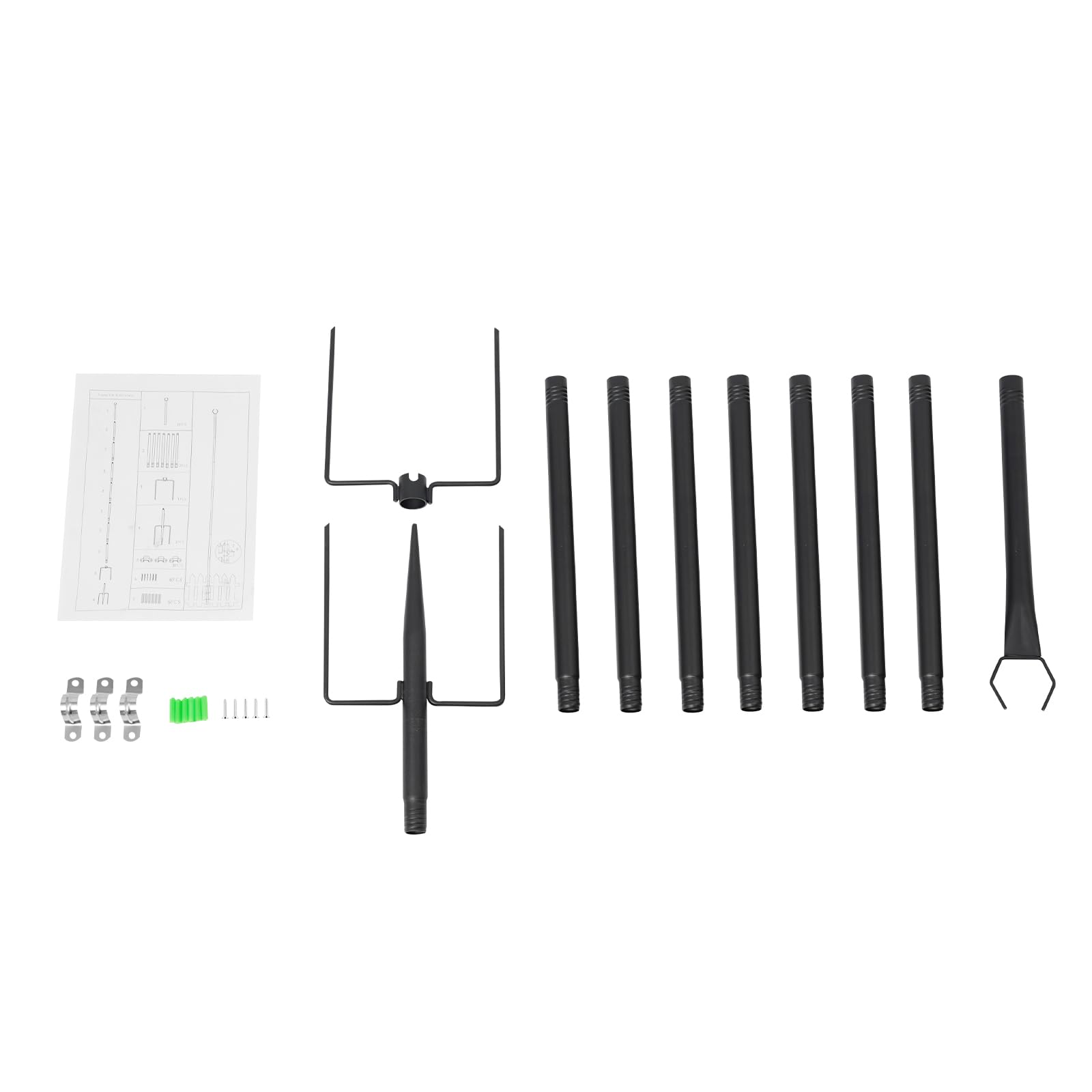 Lot de 4 barres lumineuses à suspendre extérieur 3 m support éclairage terrasse piquet terre support clôture guirlande lumineuse réglable hauteur