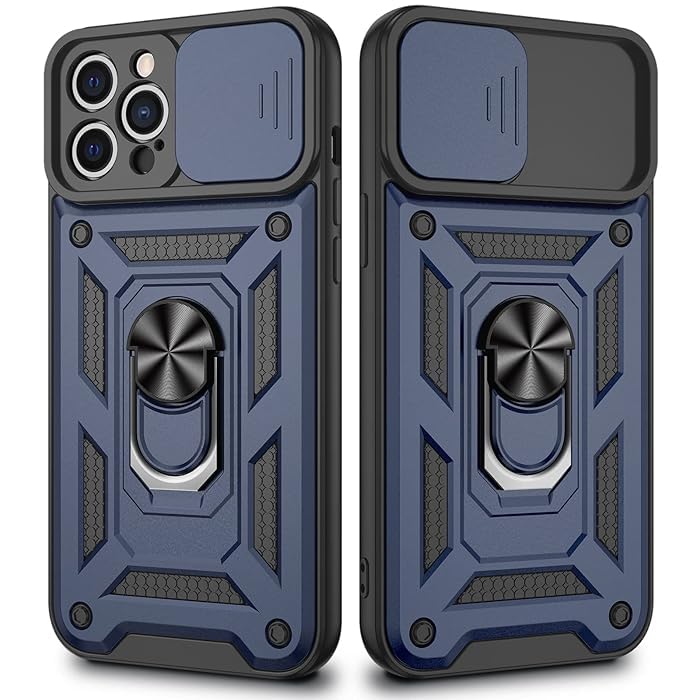 SkyTree iPhone 12 Pro 6.1, Robotic Sliding Camera Window Shock Proof Thunder Case, Dual Layer Hybrid Armor Back Cover Case with Kickstand for iPhone 12 Pro - Blue (B0DGY1HQPF) Amazon Price History, Amazon Price Tracker