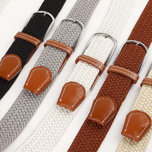Multicolored Woven Stretch Belt for Men and Women, Braided Elastic Golf Belts Jeans Casual Pants Sport Belt4