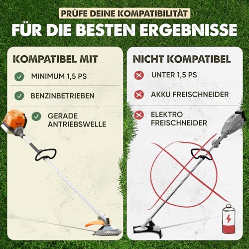 Unkrautbürste für STIHL Freischneider & Motorsense - Fugenreiniger, Unkraut Entferner Gerät, Fugenreiniger Garten, Fugenbürste, Freischneider Zubehör