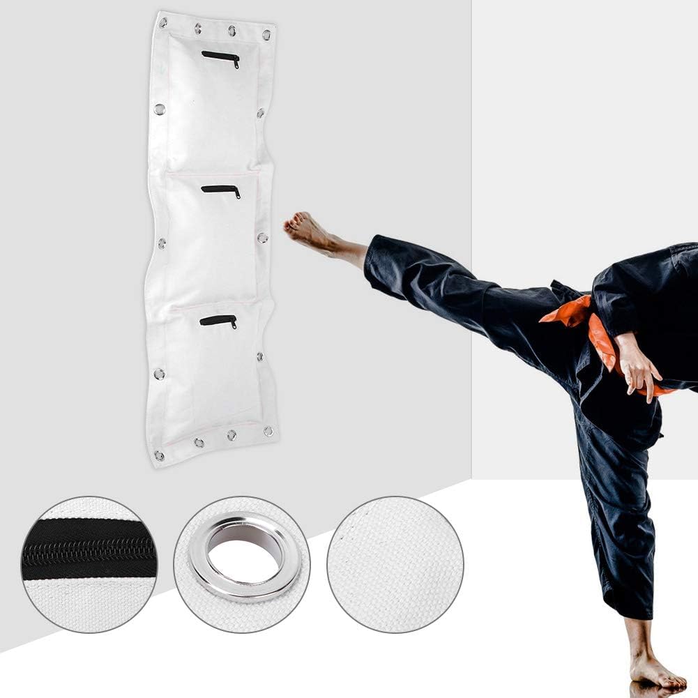 Borsa da parete in tela per Wing Chun, Kung Fu Kick Strike Sacco da boxe Punch Sacco di sabbia vuoto Bersaglio con cerniera per allenamento di boxe Taekwondo(Triple Bag)