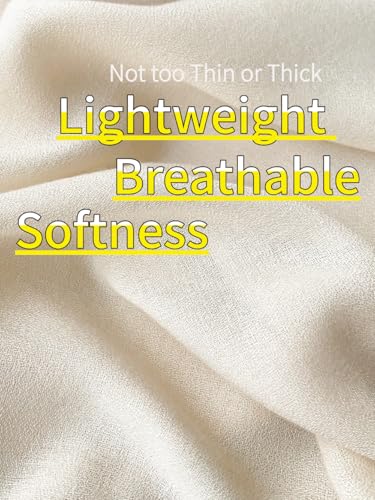 Gauze Linen Feeling Scarves Lightweight Soft Beach Shawl Wraps Casual Solid Neck Pashminas for Women4
