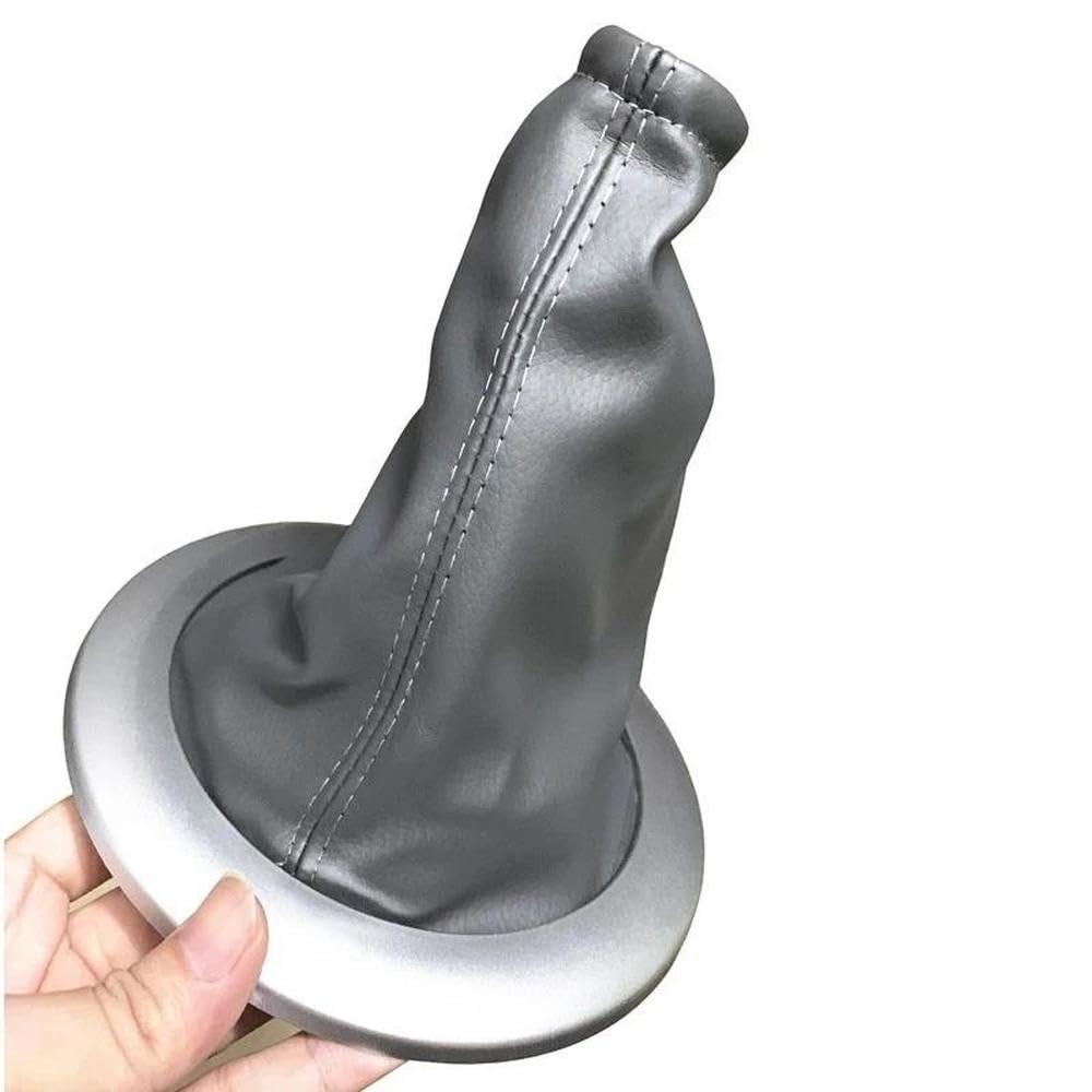 Hyasdbwe Silver Gear Shift Knob Gaiter Cover Boot With Frame For Renault Megane 2 Mk2 Ii Mk 2 2002-2009 Shifter Dust Cover Gear Shifter Parts(Silver)