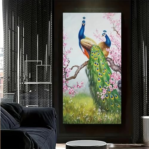 Toile paon impression HD grand format avec cadre premium - 5