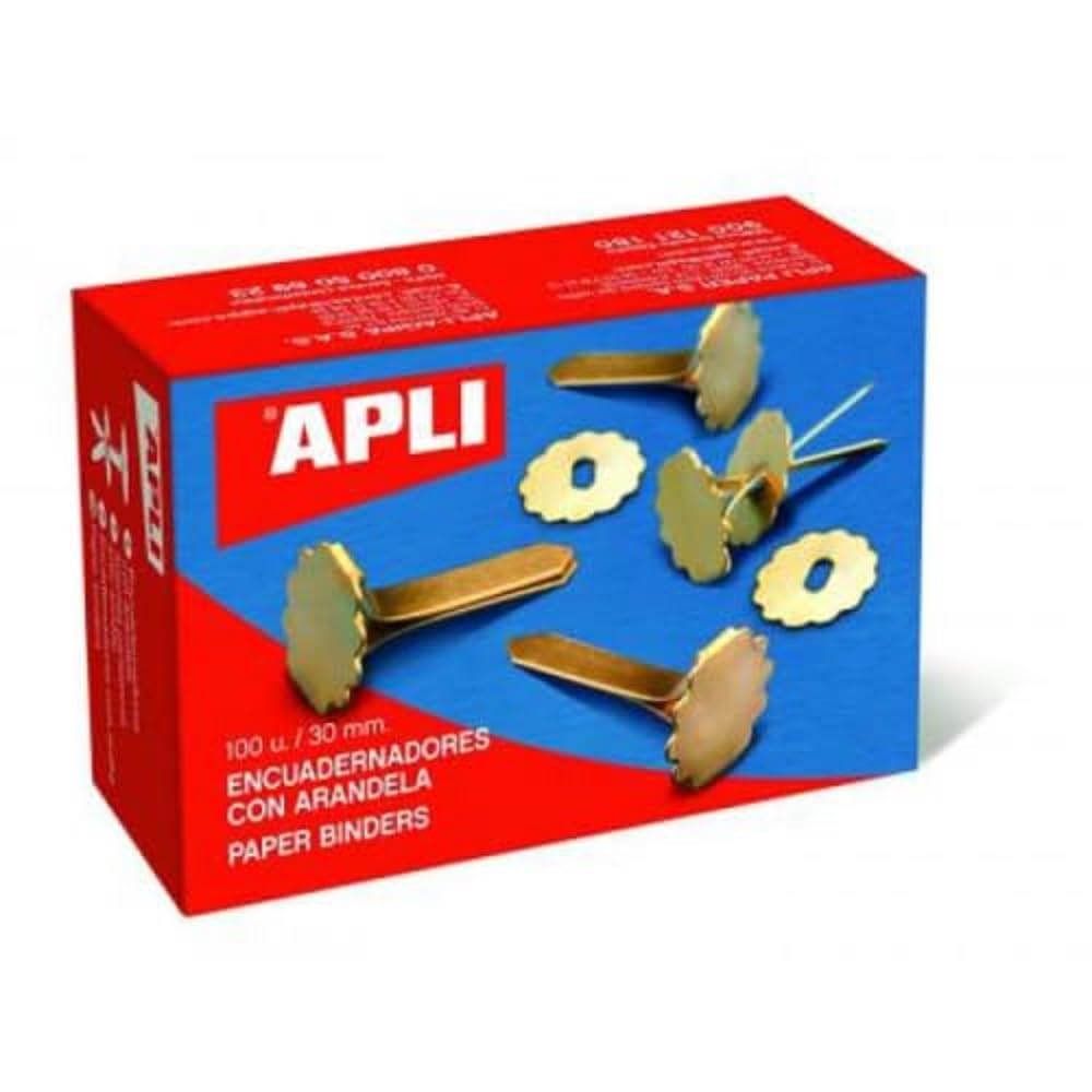 APLI 12288 Boîte de 100 Attaches parisiennes avec oeillets 50 mm
