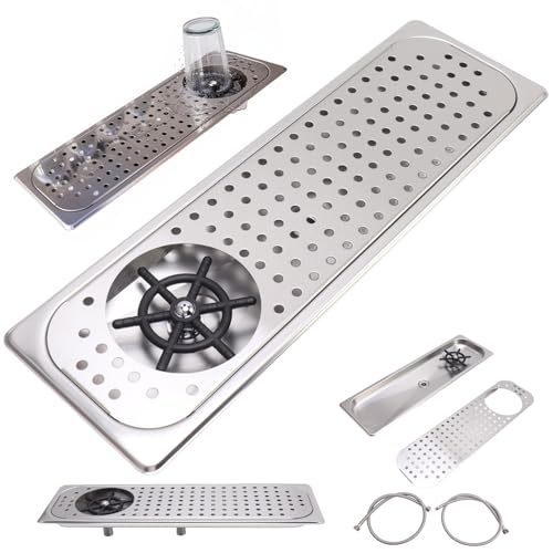 Évier de Bar avec Rinceur de Verre, Pichet en Acier Inoxydable, Rinceur de Gobelet, Rinceur de Nettoyage de Verre, Lavage à Haute Pression avec Tuyau...