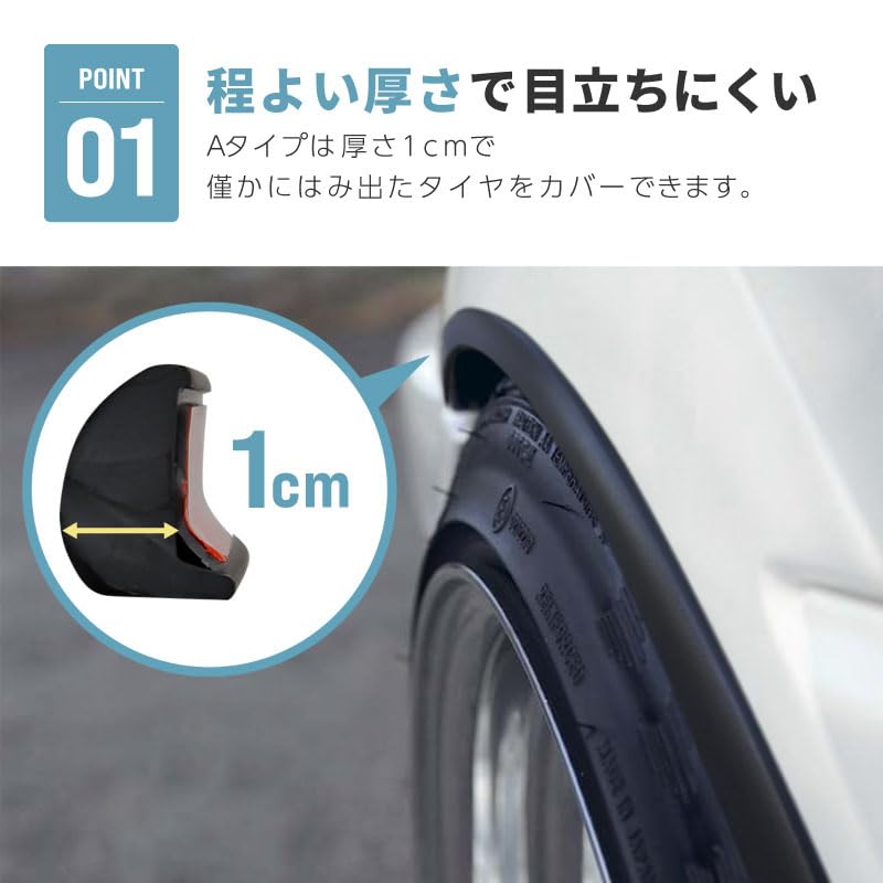 youフェンダーモール Amazon | フェンダーモール 車検対応 1cm 0.7cm ウレタン製 オーバー