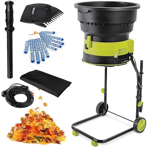 Trituradora de hojas sin cuchillas para compostaje, trituradora eléctrica de 2500 W, astilladoras de 8000 rpm, ancho de corte de 54 mm, para desechos de jardín, hojas, ramas