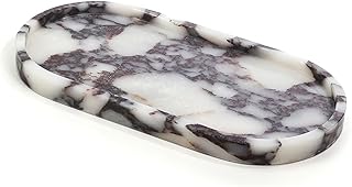 100% Natural Luxury Calaccata Viola Marble Small Hand Towel Tray Holder Organizer for Jewelry, Makeup Bathroom Holder