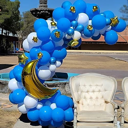 Image of Voircoloria 110pcs Royal Blue Balloons 12inch Blue Latex Party Balloons for Graduation, Wedding, Birthday, New Year, Baby Shower, Anniversary, Baseball, Nautical Party Decorations
