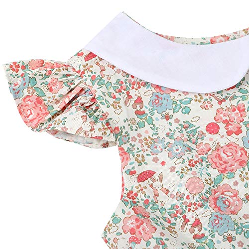 Girls' 2T-12 Vintage Floral Print Casual Sundress Cotton Spring Summer Autumn Dress Easter Clothes4