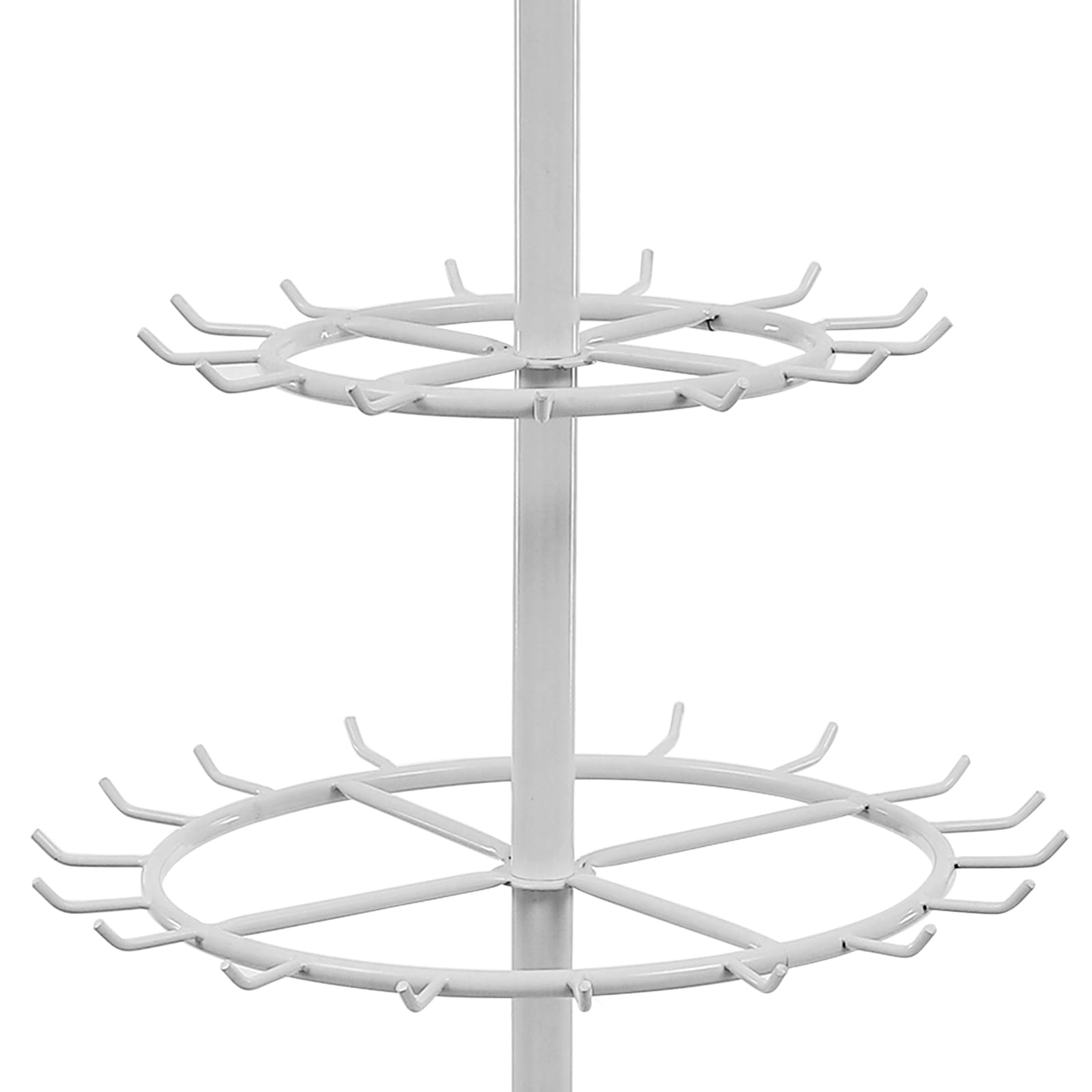Soporte para corbatas de 2 niveles, soporte de suelo, colgador de cinturón, estante de exhibición de cinturón, 31 ganchos, pies ajustables para organizar y presentar cordones, cinturones, bufandas,