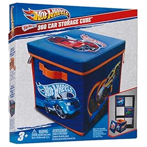 Hot Wheels A1686XX ZipBin Playmat and Storage from Peterkin 300 Car Cube, Solid, Brown