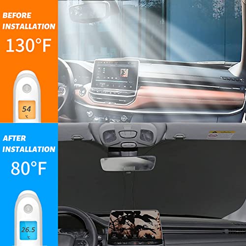 Moricere Upgrade Windshield Sun Shade With Usa Flag For Jeep Compass 2017-2020, Foldable Windshield Sun Visor Blocks Uv Rays #TOP3