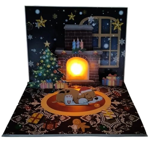 Carte de Noël avec projection du Père Noël pour émerveiller vos proches