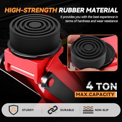 Auto Dynasty 2pcs Floor Jack Rubber Pad Universal Jack Pad Adapter Pinch Weld Side Frame Rail Protector Pads for Floor Jack, Trolley Jack, Vehicle Lift and Axle Stand, 4.17