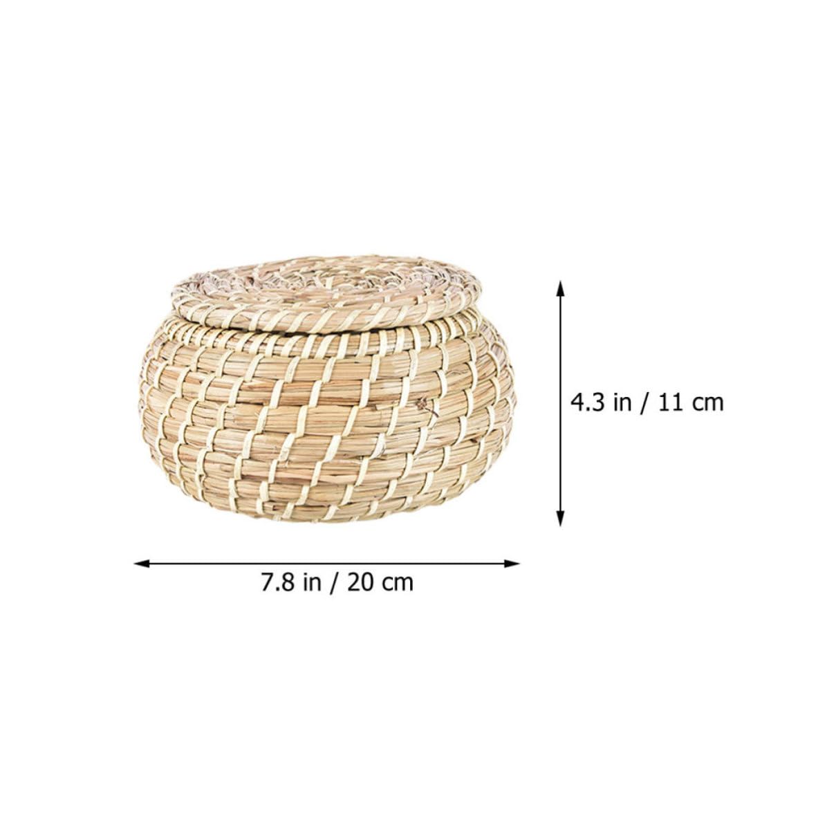 TEHAUX Cesta de Almacenamiento Tejida Tapa 3 Piezas de Hierba