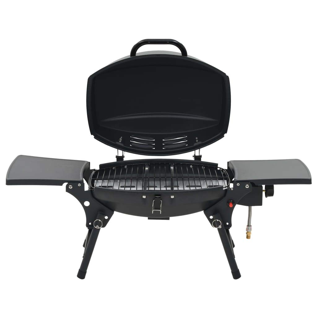 Tidyard Barbecue e Griglia a Gas Portatile con Fornello Nero,Ripiani laterali pieghevoli,BBQ 4,2 kW (15000 BTU)