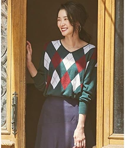 Amazon ジェイ プレス レディース J Press Ladies 洗える アーガイル ニット ダークグリーン系 F セーター 通販