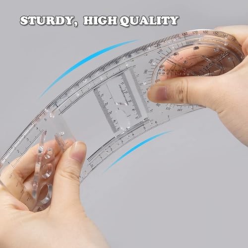 Miniatura 9 de Herramienta de dibujo de regla geométrica multifuncional, plantilla de dibujo creativo para manualidades, herramienta de medición de dibujo para