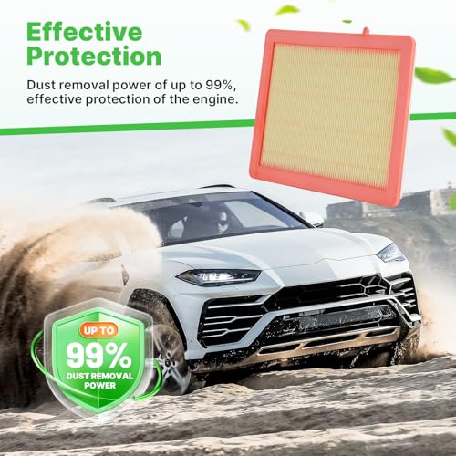 Image of Engine+Cabin Air Filters Set Fit for 2018-2026 Equinox, 2018-2026 Terrain | 2Pcs, CA12260, CF11966, 99% Filtration Efficiency, Easy Install, Odor control, Great Value, Right Size