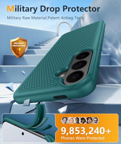 Image of FNTCASE for Samsung Galaxy S26-FE Case: Non Slip TPU Military Grade Green