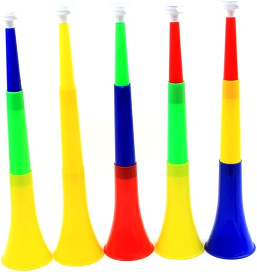 Horn Noise Maker Mini Megaphone Adjustable Plastic Football Stadium Cheer Fan Trumpet Random Color 5pcs : Sports & Outdoors