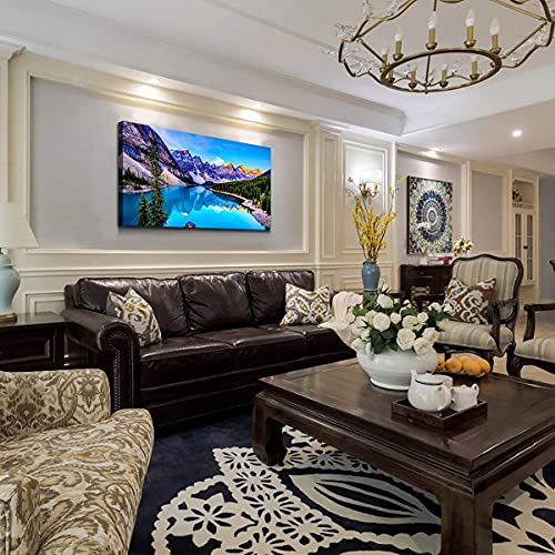 Wall Art Lake Mountain Landscape Picture Print Canvas Wall Art Modern Giclee Artwork Home Decor Stretched And Framed Ready To Hang,2Cm Thick Frame, Waterproof Artwork #TOP3