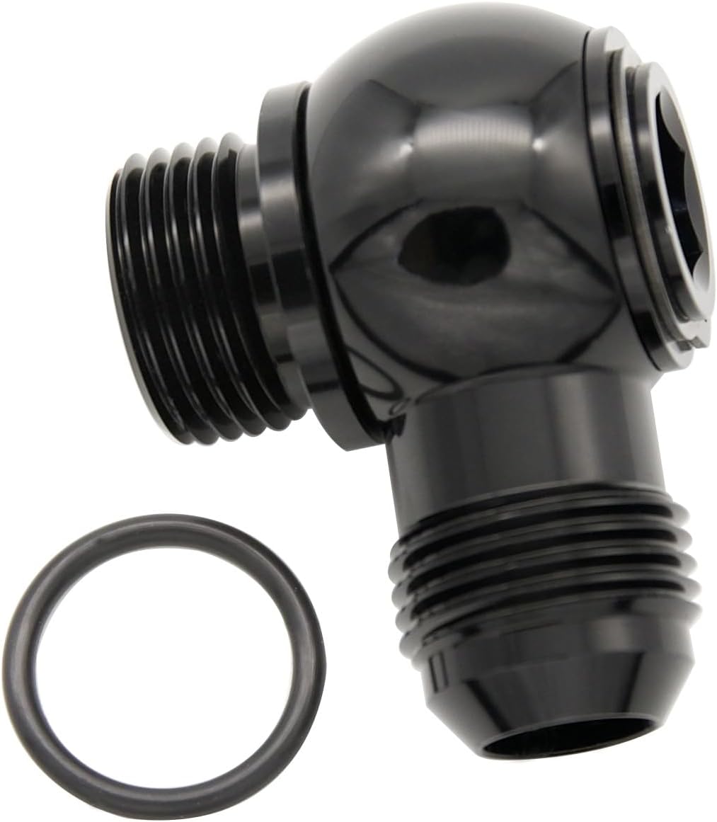 -10 AN Male Banjo Adapter to ORB-AN10 (7/8"-14 UNF) Aluminum Banjo Bolt Assembly Fitting for Fuel Rail or Fuel Tank Black