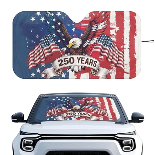 Image of Windshield Sunshade Foldable 250th Anniversary Celebration Sun Shade Reflect UV Sun and Heat Keep Vehicle Cool Sun Visor Windshield Shade Universal Fit for Auto Truck Van SUV