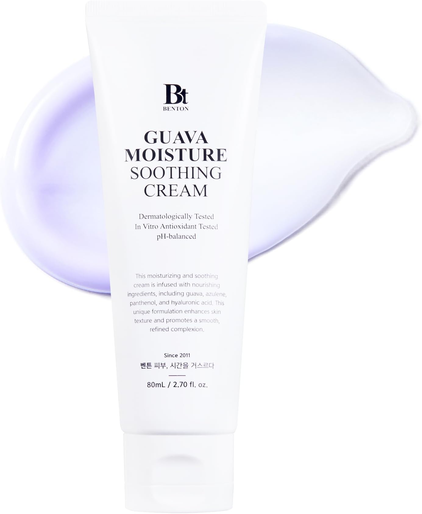 Guava Moisture Soothing Cream - Skin soothing and moisturizing effect for Dry skin types, Sensitive Skin, Not Tested on Animals, Korean Skin Care, 80ml