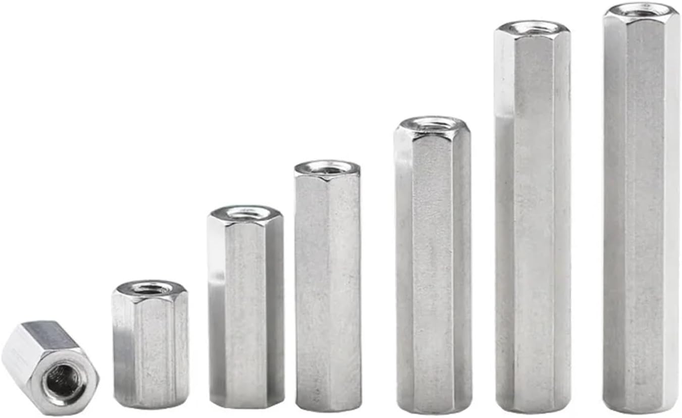 10pcs M4 M5 M6 Aluminum Hex Standoff Spacer Stud Extend Long Coupling Nut,Joint Sleeve Extension Nuts, Screw Bolts(M6,Length 10mm)