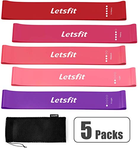 Letsfit Resistance Loop Bands, Resistance Exercise Bands for Home Fitness, Stretching, Strength Training