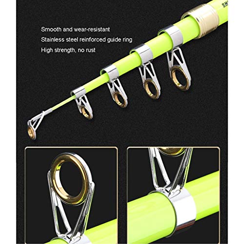 YAZHUANG8 Angelrute für Kinder Blau Teleskop tragbar Angelrute Kit Carbon-Faser-Fischerei-Pole und Reel Combo for Angler… – Bild 5