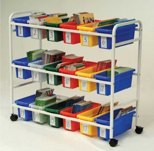 Leveled Reading Book Brwsr with 18 Small tubs and Book Displays