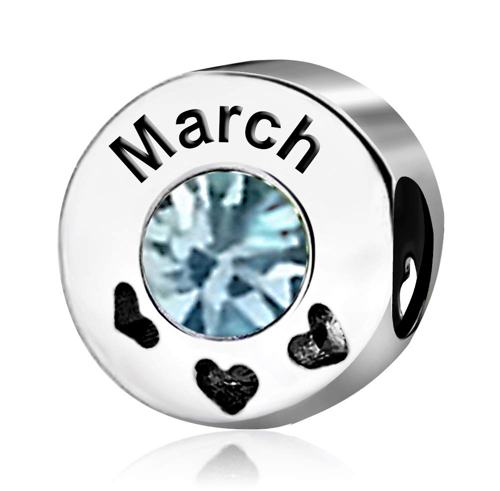 JMQJewelry Birthday Birthstone Cake Heart Love Jan-Dec Month Womens Bead Charms for Bracelets Mom Wife Sister Daughter Halloween Christmas Jewelry