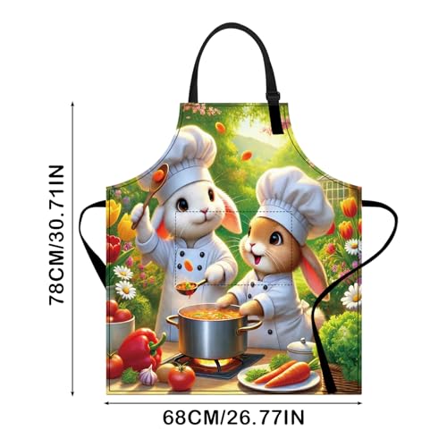 Image of Nuxovilar Decorative Kitchen Apron, 26.77x30.70 Inch Polyester Cooking Wearable Cover