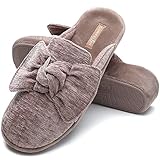 CORIFEI Wedge Slippers for Women with Heel Thick House Shoes with Bow Indoor Outdoor