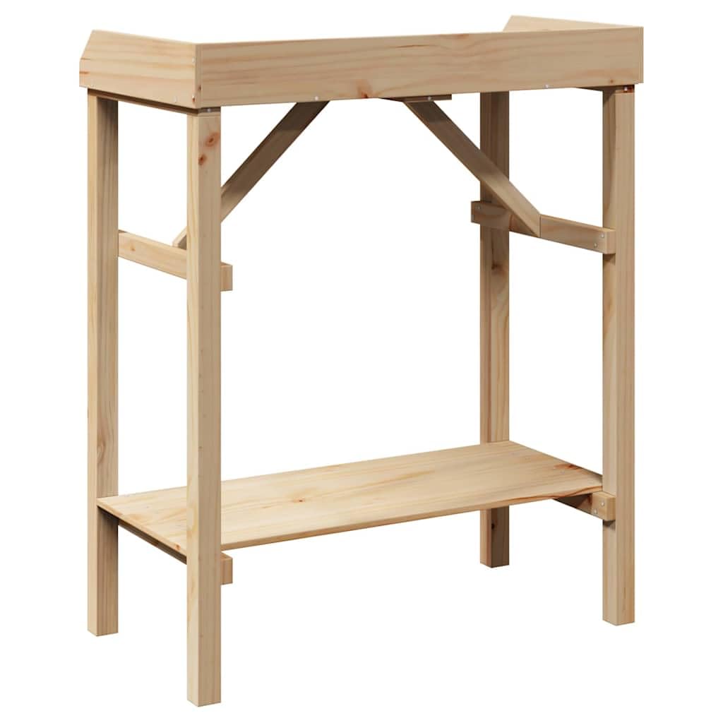Table de rempotage en Bois de pin Massif 75 x 40 x 90 cm Support pour Plantes intérieur extérieur avec étagère Pratique