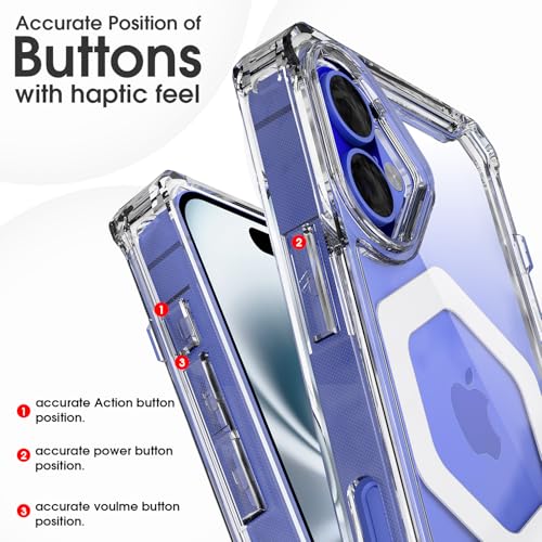 Image of Pikkme Back Cover for iPhone 16 Mag-Safe PC + TPU Transparent Hybrid Shock Absorption Bumper Case (Transparent Mag-Safe)