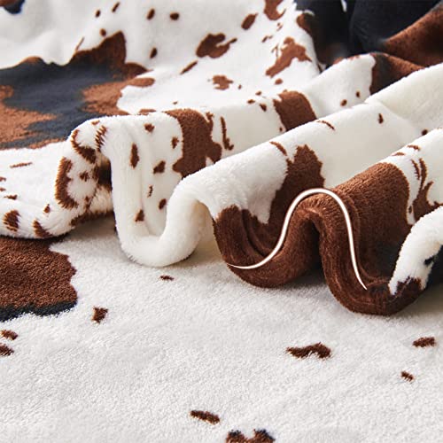Edenleaf Flannel Cow Print Blanket 60"X80", Ultra Cozy Cow Throw Blanket For Couch Bed And Travel thumb #2