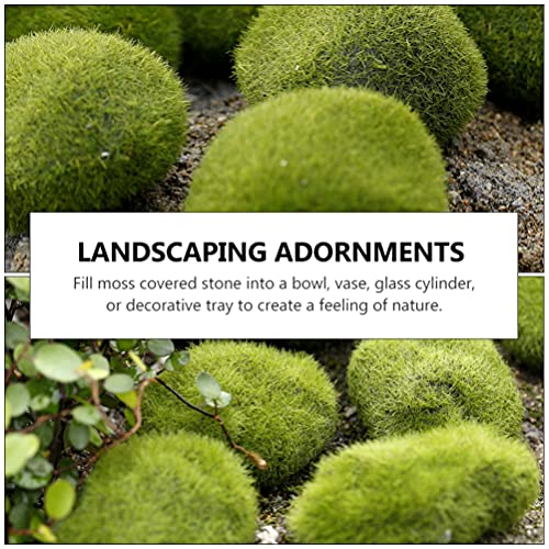 VALICLUD 10Pcs Verde Musgo Artificial Bolas Decorativas Musgo Pedras para Aquários Terrário Plantado