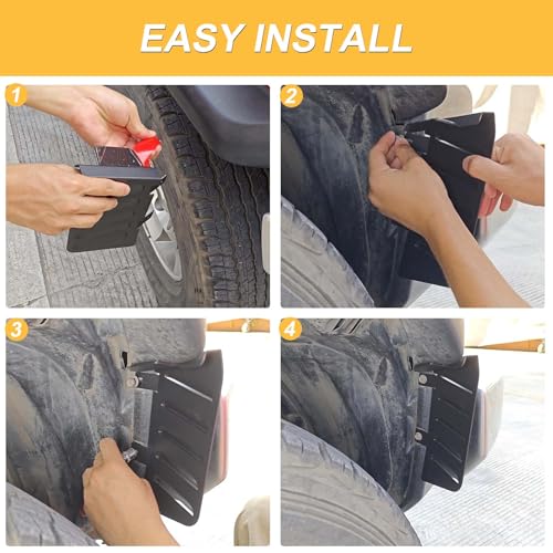 Image of Front Mud Flaps Splash Guards Compatible with Toyot@ FJ Cruiser 2007-2021 Accessories, Aluminum Alloy Heavy Duty Splash Guards Pro Mud Flaps Fenders 2PCS