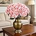 Kimura's Cabin 6pcs Pink Fake Hydrangea Flowers Artificial Silk Hydrangea Bouquets Faux Hydrangea with Stems for Wedding Home Party Table Core Decoration (Pink, Pack of 6)
