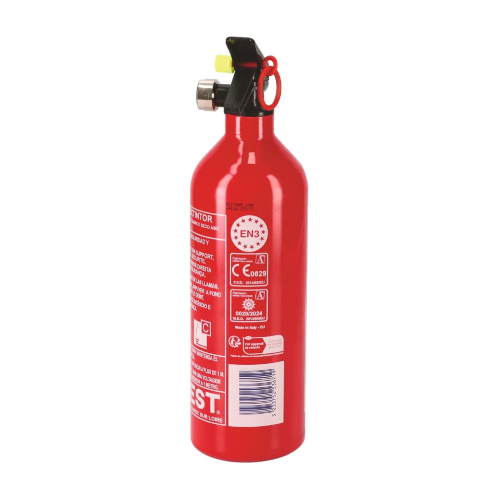 Autobest Extincteur 1kg à poudre classe ABC avec manomètre