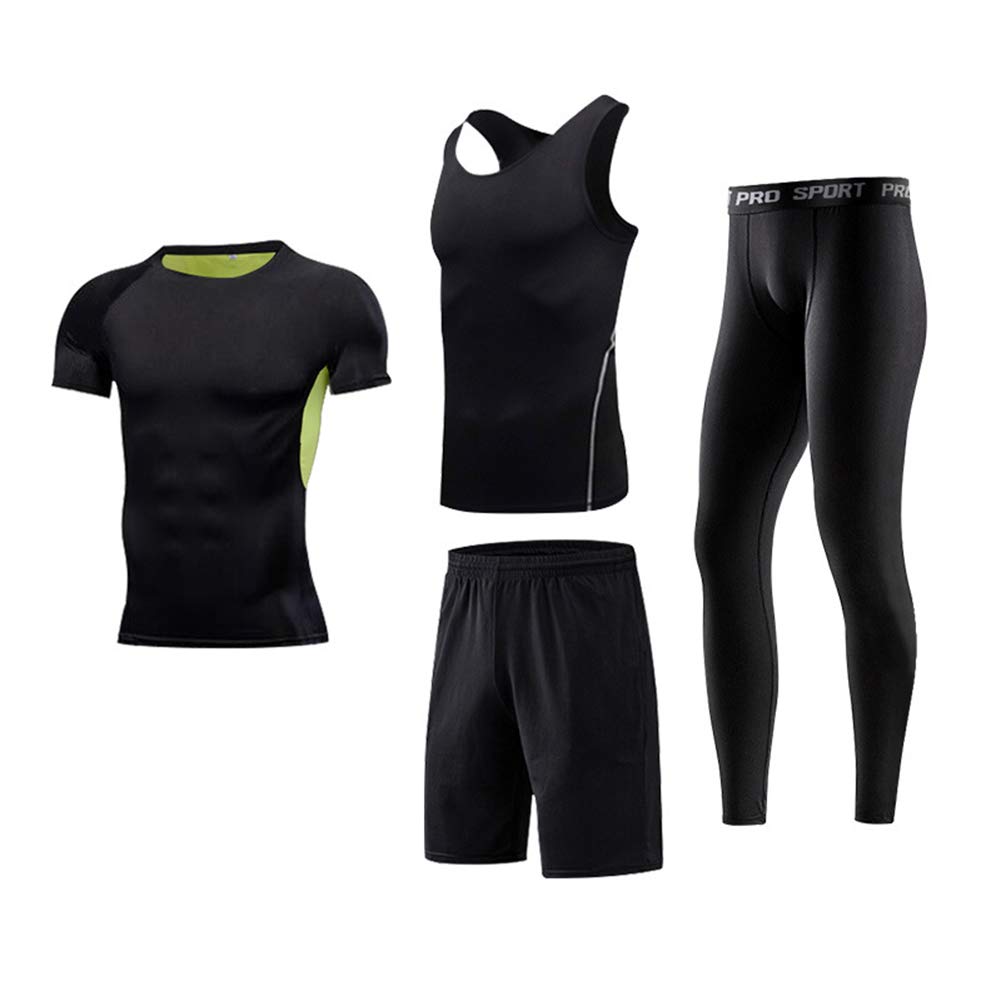Modna odzież do fitnessu, męska, szybkoschnąca odzież do koszykówki, fitness, z krótkim rękawem, kamizelka, rajstopy treningowe, strój do biegania, elegancki zestaw, 1 l