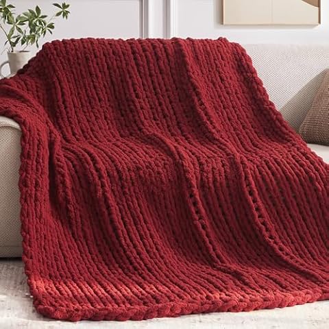 Negwoo Chunky Knit Chenille Blanket Cover