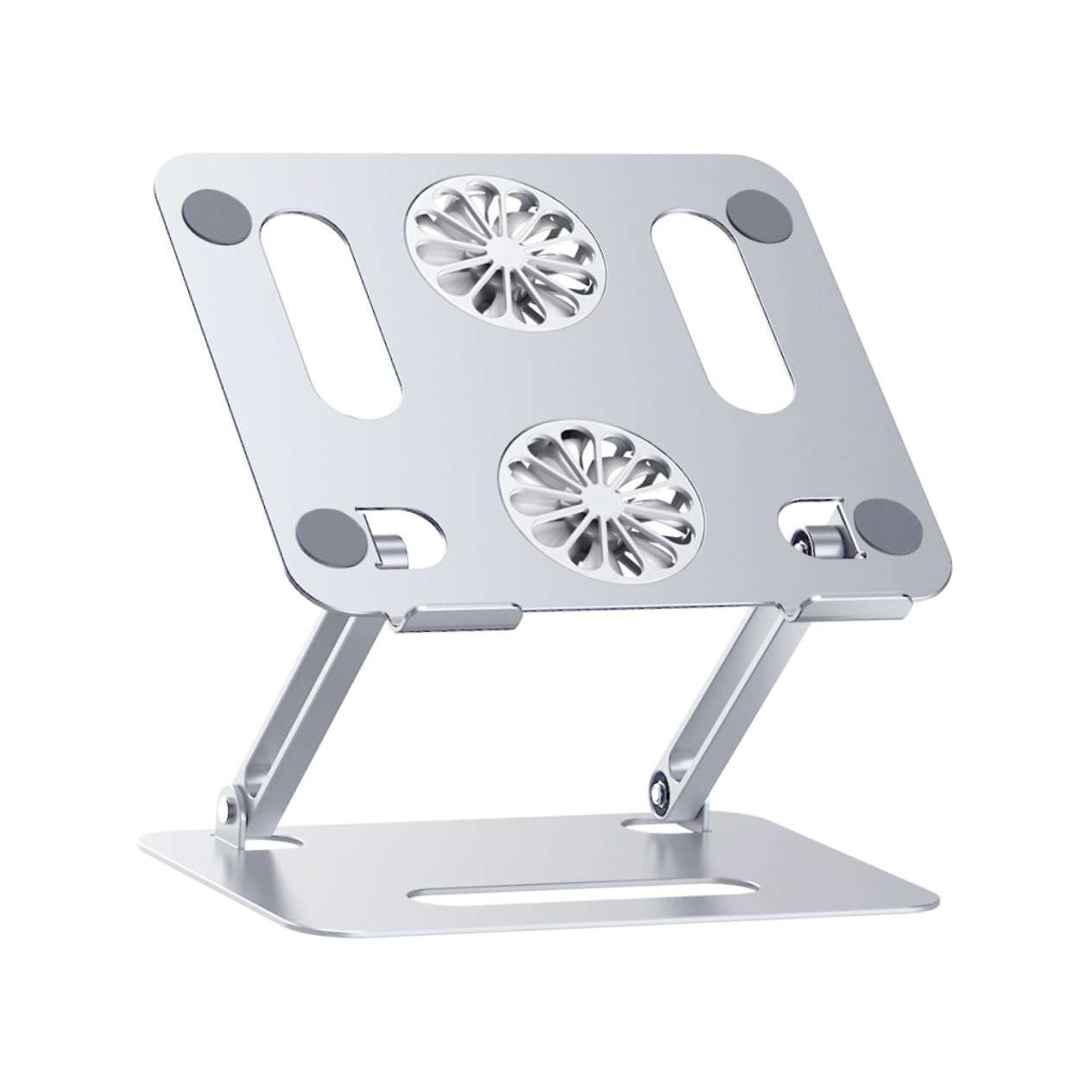 POPETPOP Support Réglable Aluminium pour Ordinateur Portable avec Ventilateurs Doubles Refroidisseur Ventilé pour Laptop Jusqu à Support Antidérapant et Robuste Aluminium Alloy