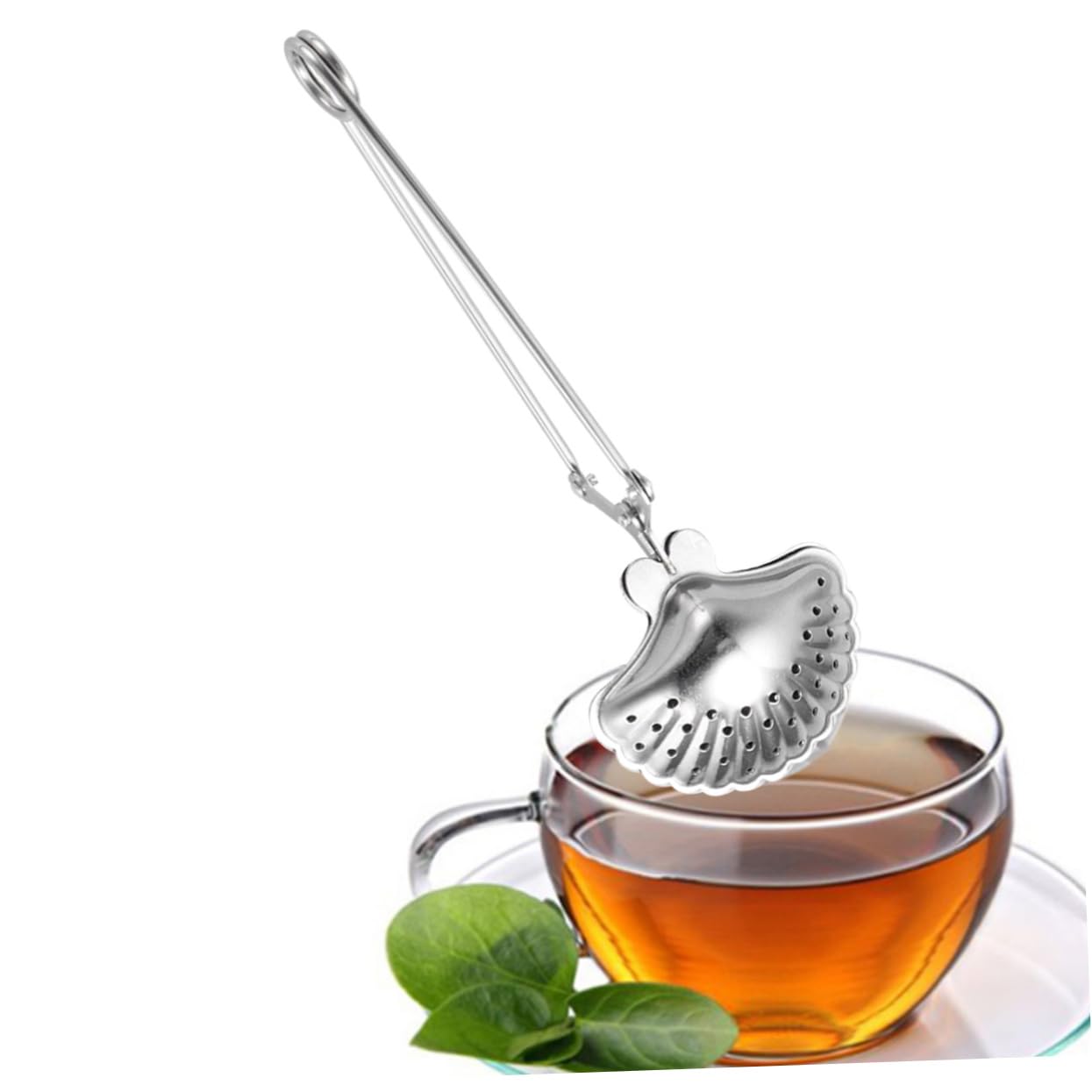 Cabilock 2pcs Stainless Steel Tea Infuser Shell Shape Tea Strainer for Loose Leaf and Seasoning Unique Design Fine for Brewing